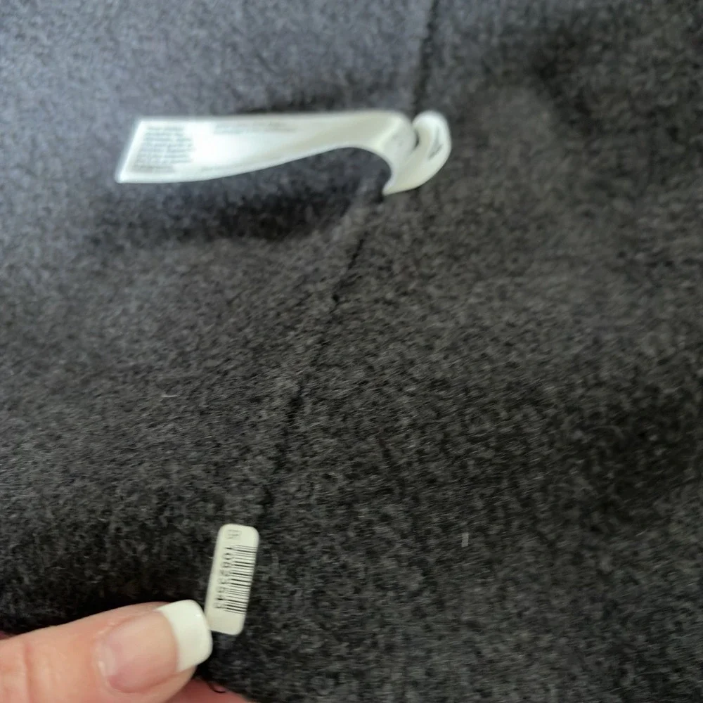 Eileen Fisher Woman 1X Black Boiled Wool Long Vest Snap Front Pockets Minimalist